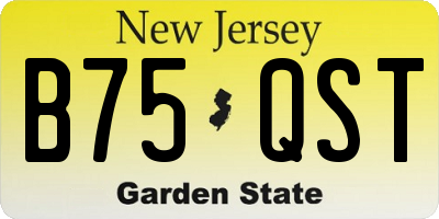 NJ license plate B75QST
