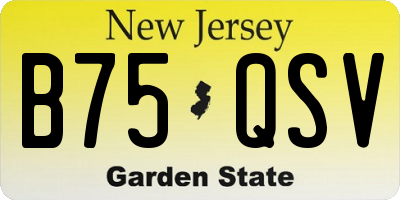 NJ license plate B75QSV
