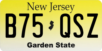 NJ license plate B75QSZ