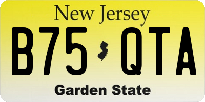 NJ license plate B75QTA