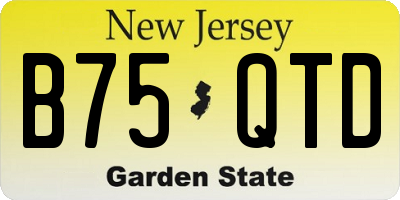 NJ license plate B75QTD
