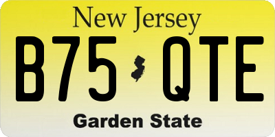 NJ license plate B75QTE