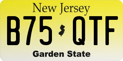 NJ license plate B75QTF