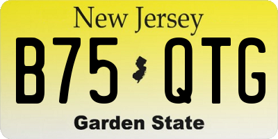 NJ license plate B75QTG
