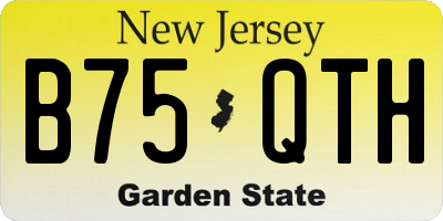 NJ license plate B75QTH