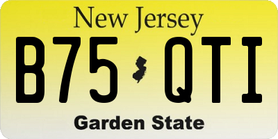 NJ license plate B75QTI