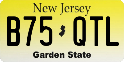NJ license plate B75QTL