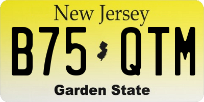 NJ license plate B75QTM