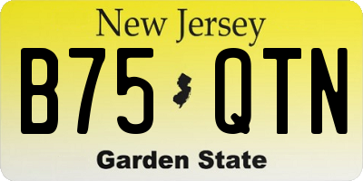 NJ license plate B75QTN