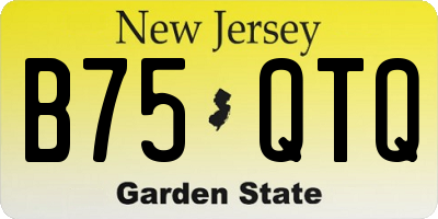 NJ license plate B75QTQ