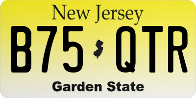 NJ license plate B75QTR