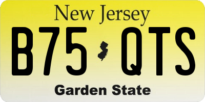 NJ license plate B75QTS