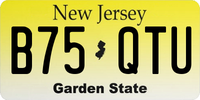 NJ license plate B75QTU
