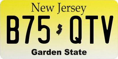 NJ license plate B75QTV