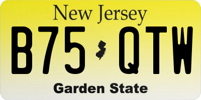 NJ license plate B75QTW