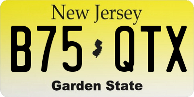 NJ license plate B75QTX