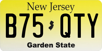 NJ license plate B75QTY
