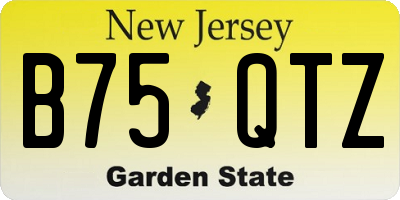 NJ license plate B75QTZ