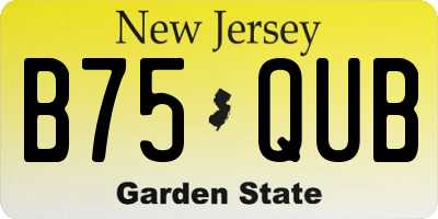 NJ license plate B75QUB