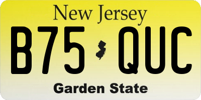 NJ license plate B75QUC