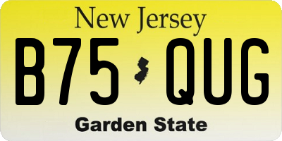 NJ license plate B75QUG