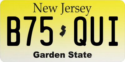 NJ license plate B75QUI