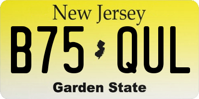 NJ license plate B75QUL