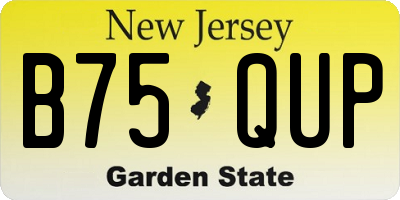 NJ license plate B75QUP