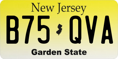 NJ license plate B75QVA