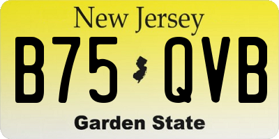 NJ license plate B75QVB