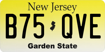 NJ license plate B75QVE