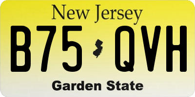 NJ license plate B75QVH