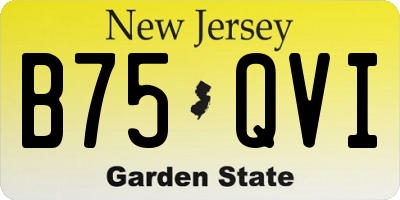 NJ license plate B75QVI