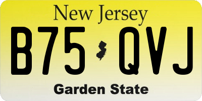 NJ license plate B75QVJ