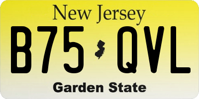 NJ license plate B75QVL