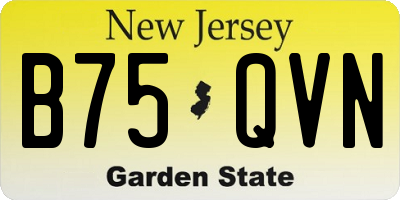 NJ license plate B75QVN