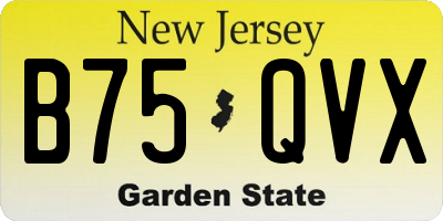 NJ license plate B75QVX