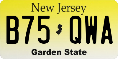 NJ license plate B75QWA
