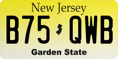 NJ license plate B75QWB