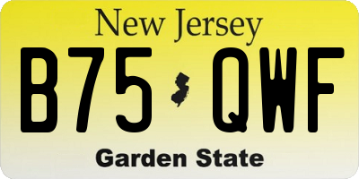 NJ license plate B75QWF