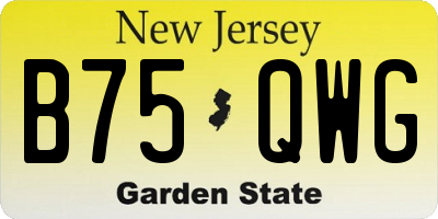 NJ license plate B75QWG