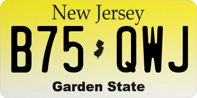 NJ license plate B75QWJ
