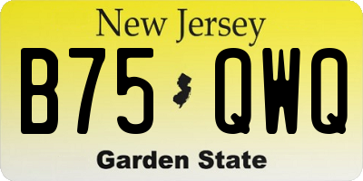 NJ license plate B75QWQ