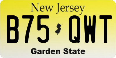 NJ license plate B75QWT