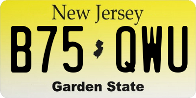 NJ license plate B75QWU
