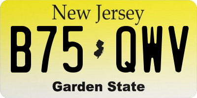 NJ license plate B75QWV