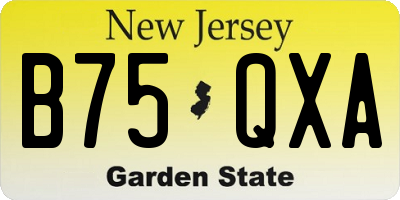 NJ license plate B75QXA