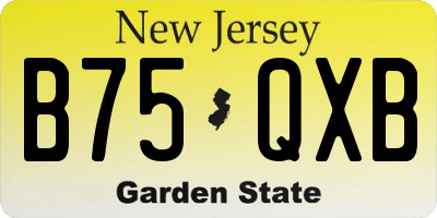 NJ license plate B75QXB