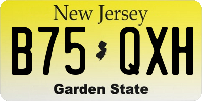 NJ license plate B75QXH