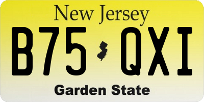 NJ license plate B75QXI